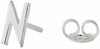 Design Letters Earring With Letter, Silver, N