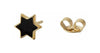 Design Letters Earring's Enamel Star, Black/Gold