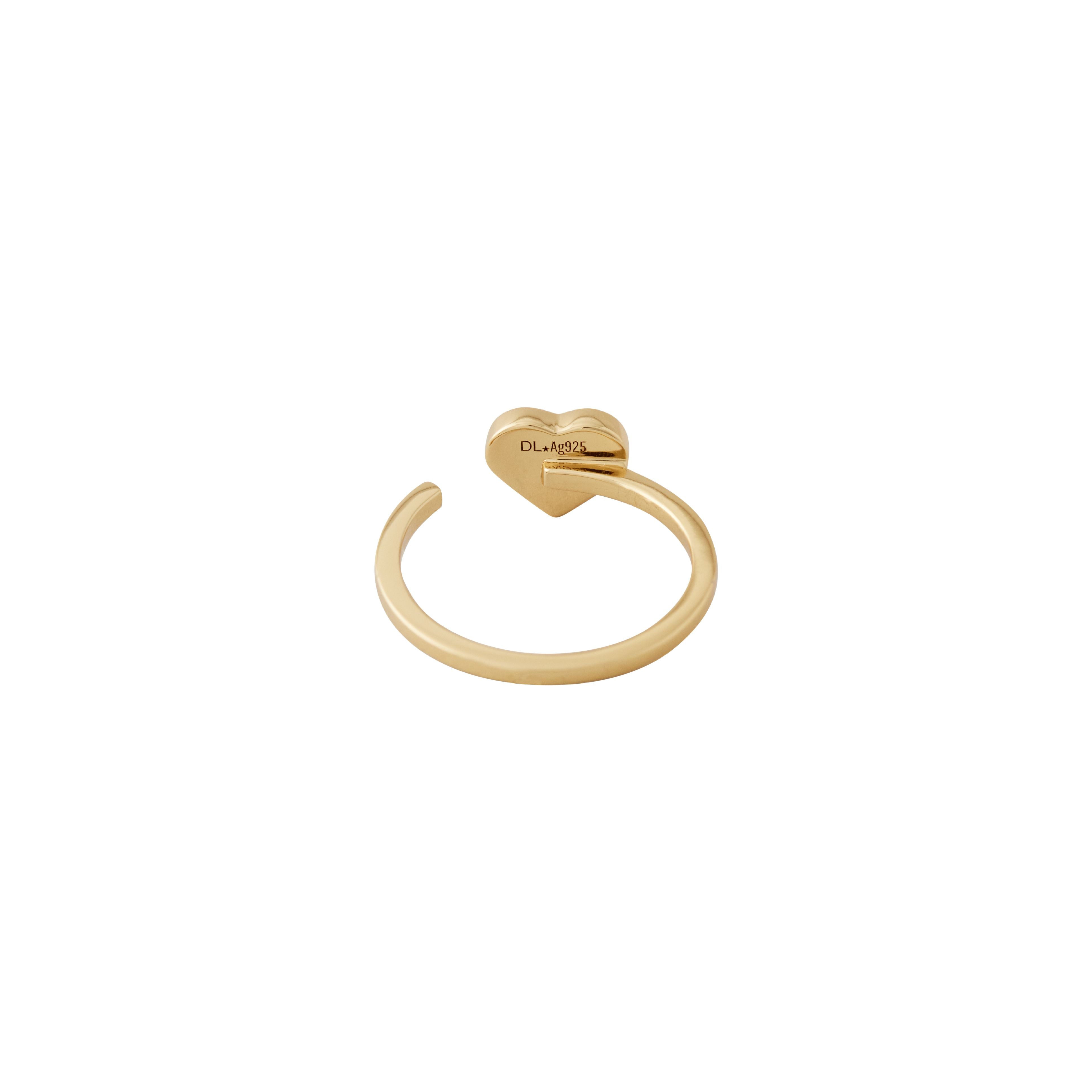 [product_category]-Design Letters Enamel Heart Ring Gold, Nude-Design Letters-5710498176242-90602002NUDE-DES-2