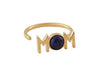 Design Letters Mom Ring 18k Gold Plated, Lapis Lazuli Blue