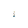 Design Letters Pearl Stick Charm 4 Mm Pendant Gold Plated, Aquamarine Blue