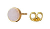 Design Letters Stud Earrings, Pink Opal, Gold Plated