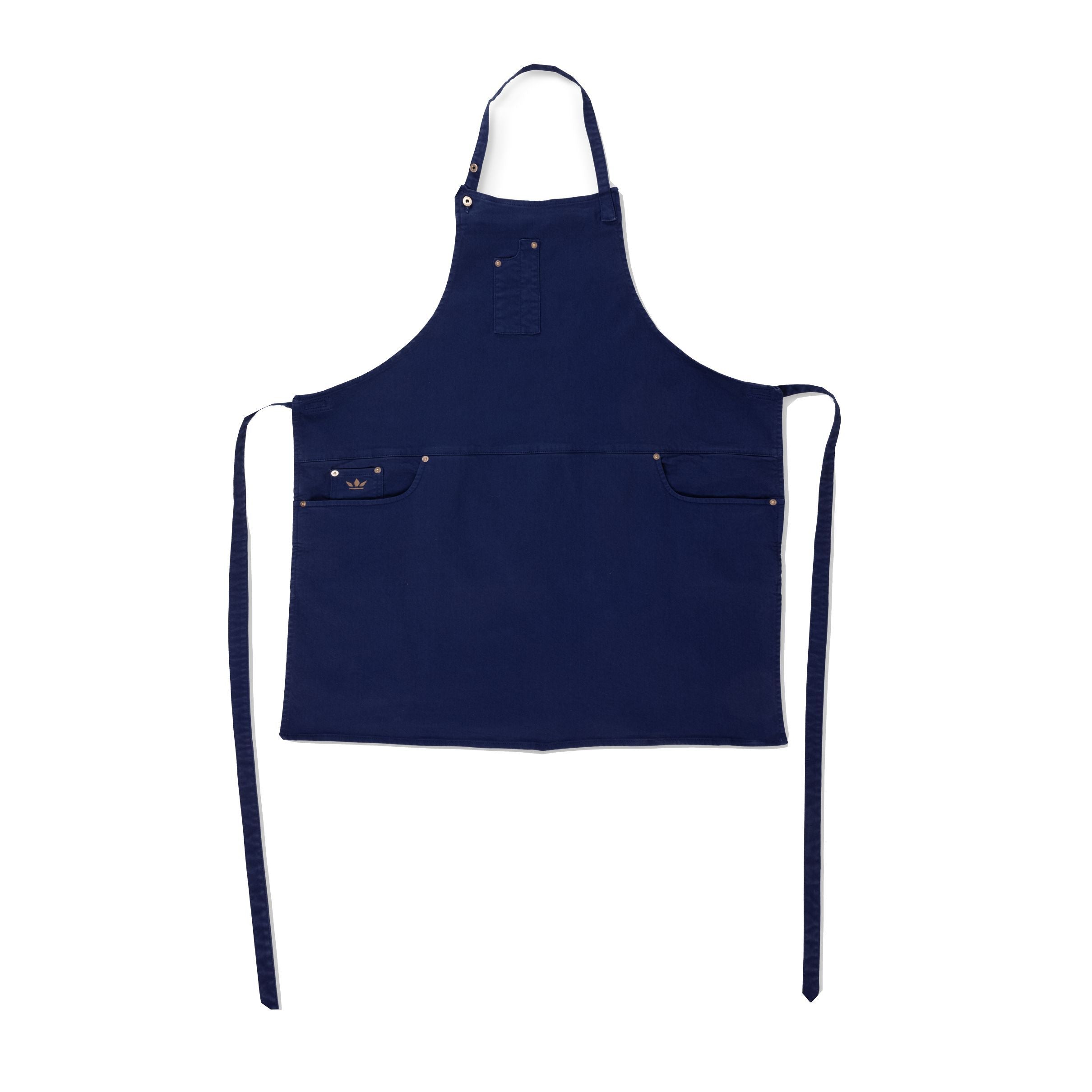 Dutchdeluxes Vijf pocket schort slanke pasvorm, donkerblauw