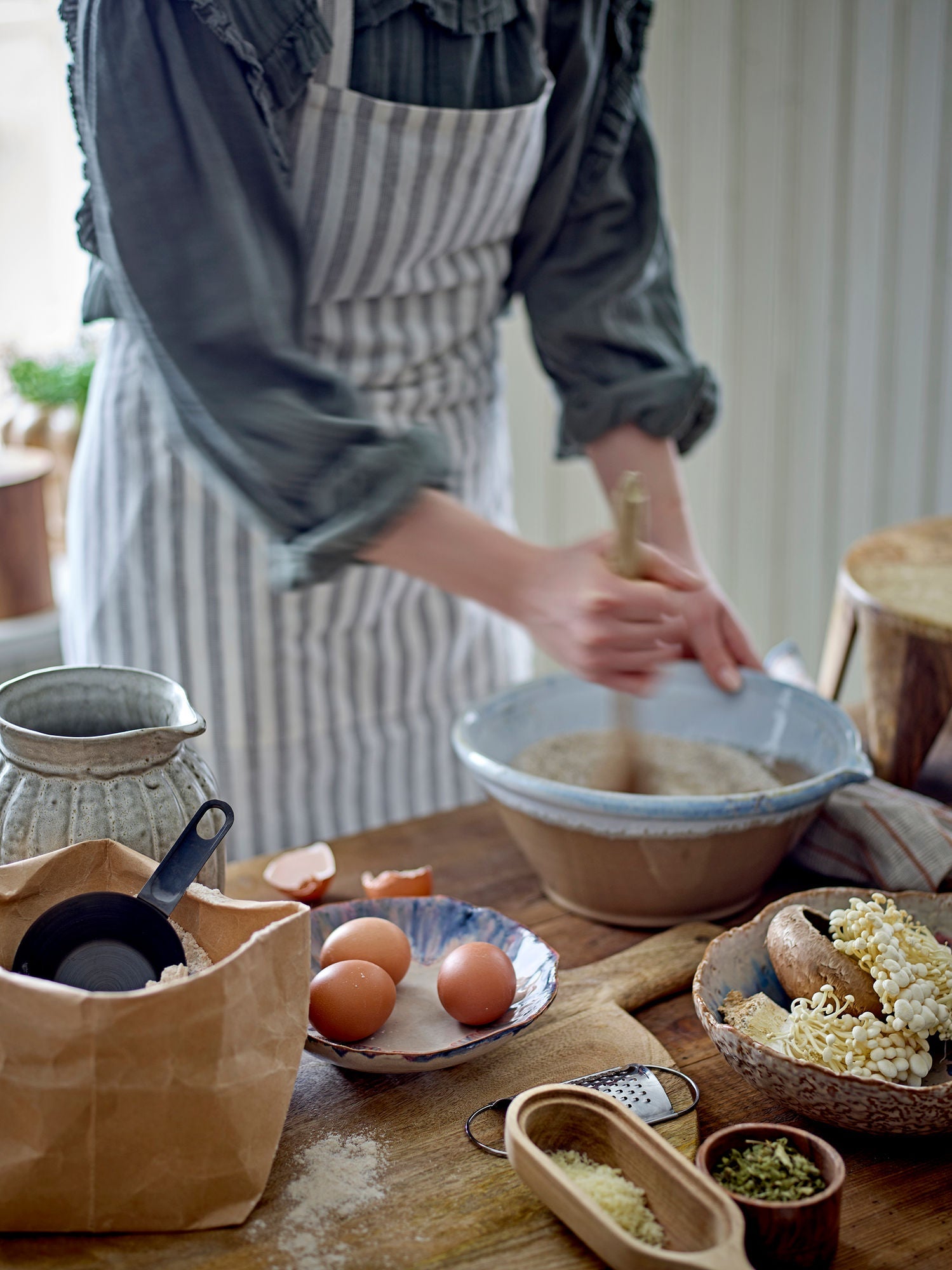 Bloomingville Evora Baking Bowl, Nature, Stoneware