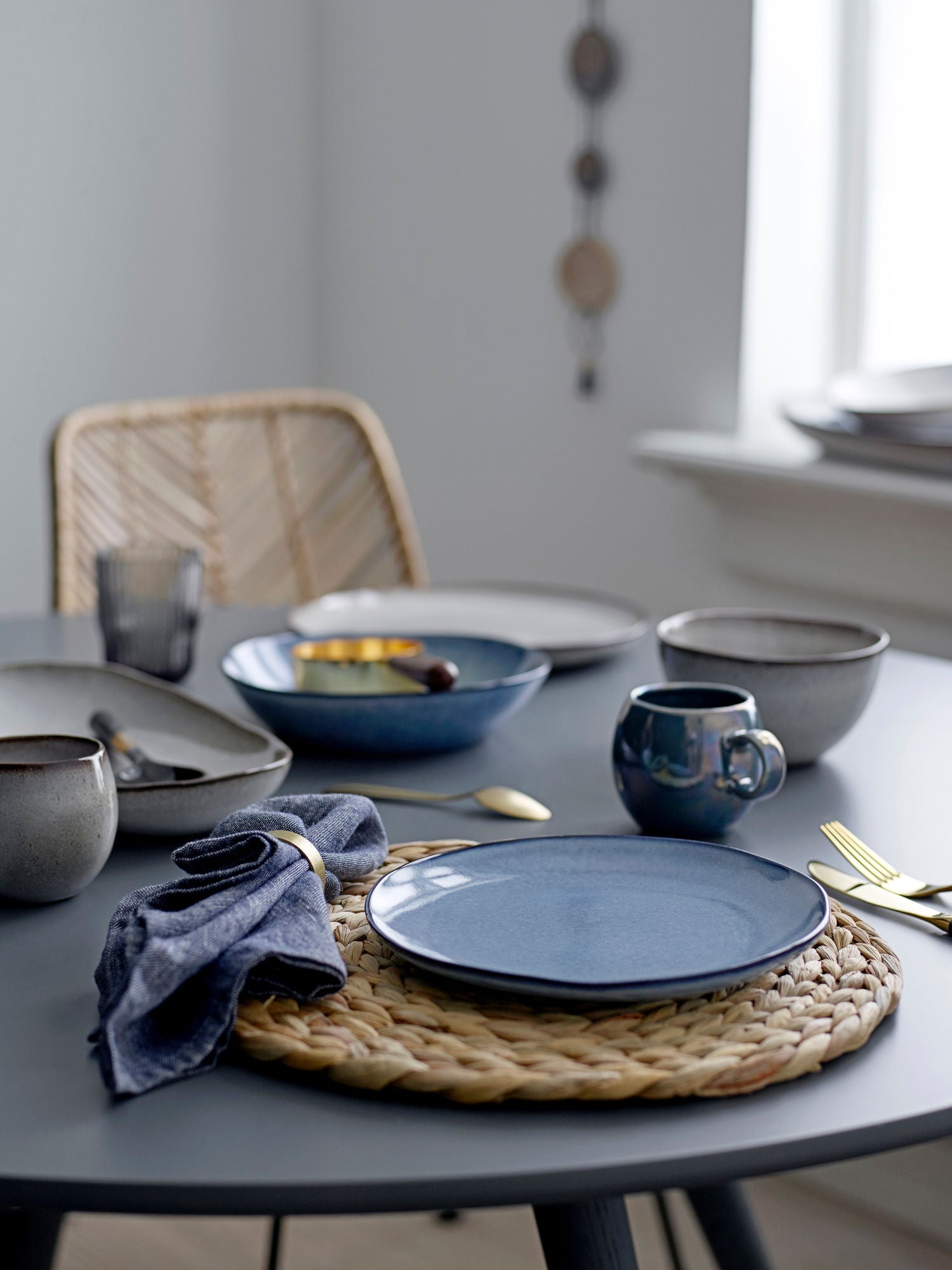 Bloomingville Sandrine Dinnerware Set, Blue, Stoneware