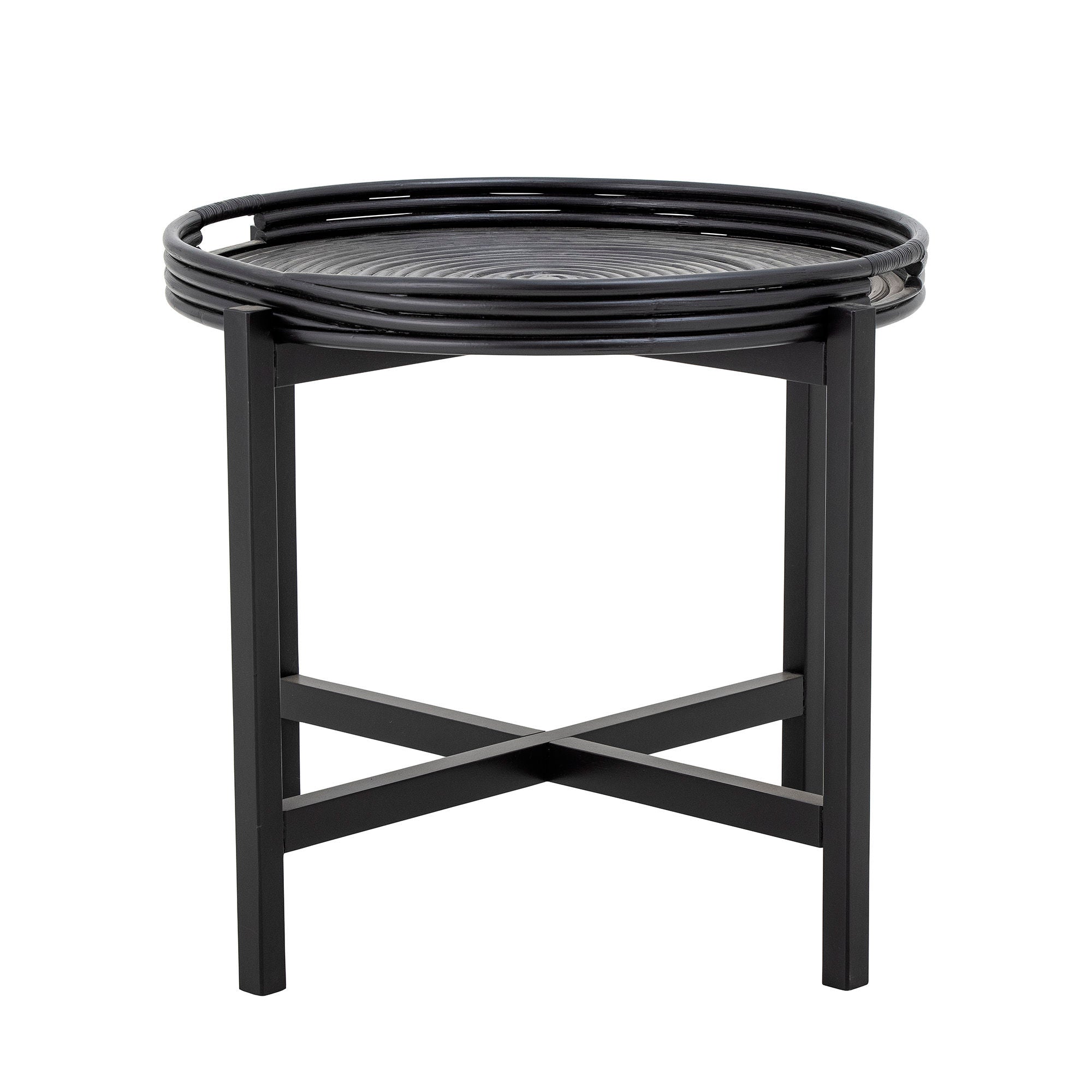 Bloomingville Milli Tray Table, Black, Rattan