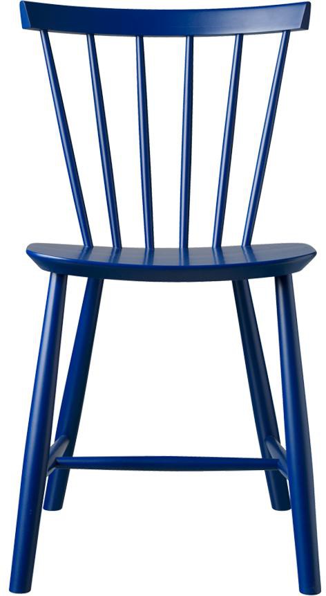 Fdb Møbler Poul Volther J46 Dining Chair Beech, Dark Blue, H 80cm