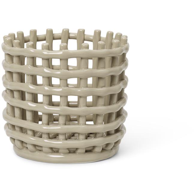 [product_category]-Ferm Living Ceramic Basket ø 16 Cm, Cashmere-Ferm Living-5704723267393-1104263773-FER-1