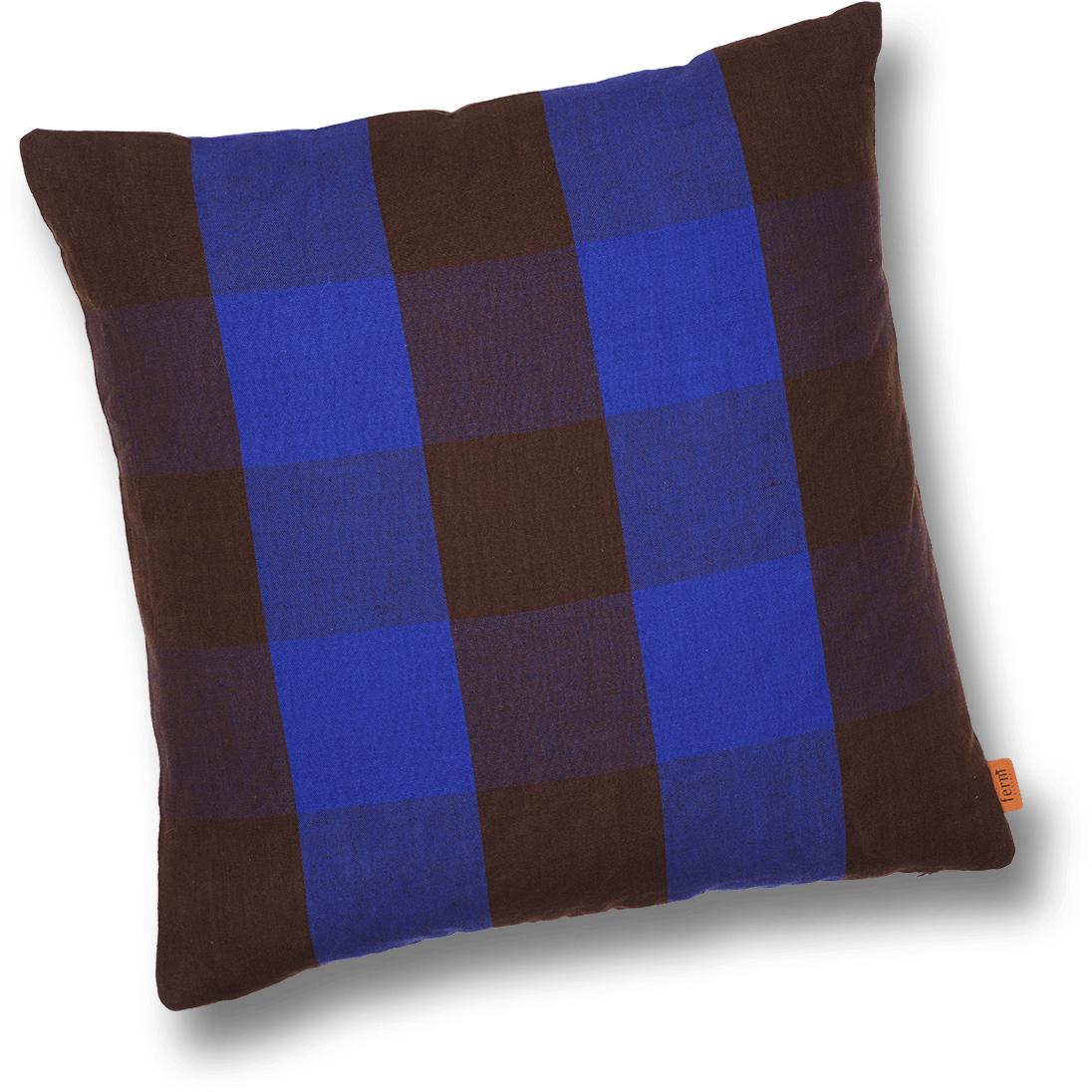 [product_category]-Ferm Living Grand Cushion, Chocolate/Bright Blue-Ferm Living-5704723272748-1104264308-FER-2