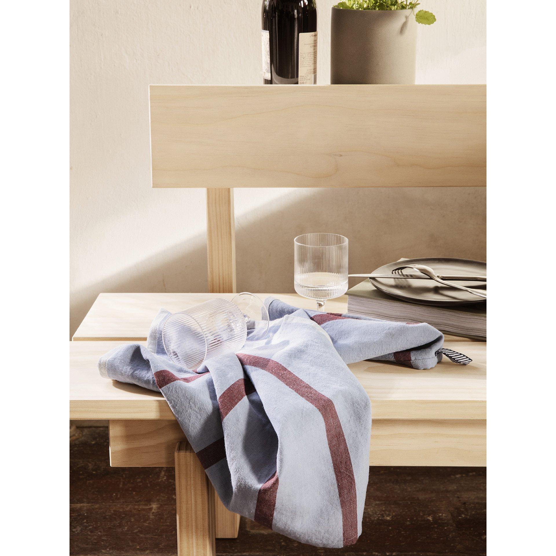 [product_category]-Ferm Living Hale Tea Towel, Faded Blue/Burgundy-Ferm Living-5704723271062-1104264140-FER-2