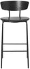 Ferm Living Herman Bar Chair, Black/Black Leather, Low