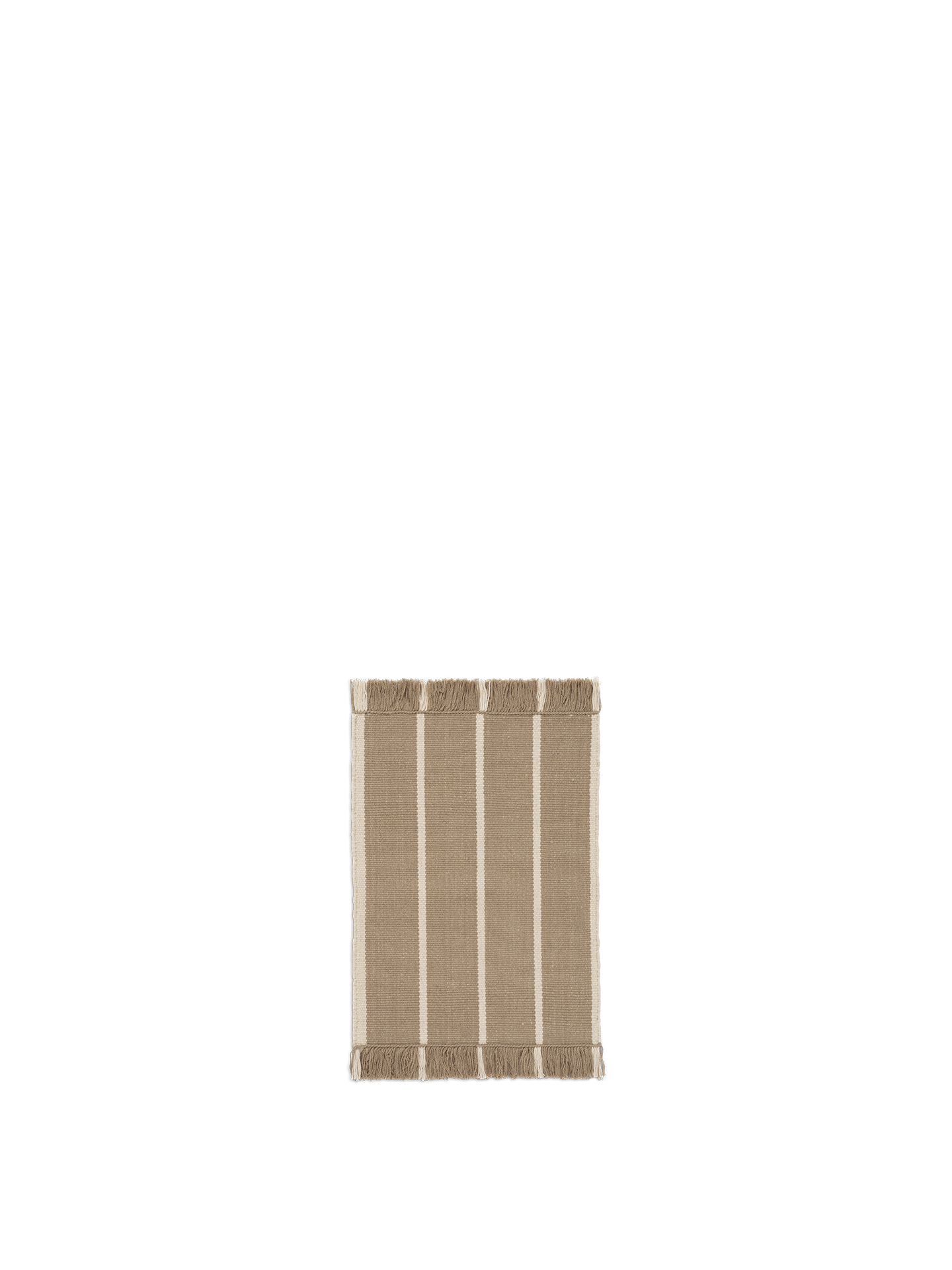 Ferm Living Ruhige Kelim -Matte 50 x 70 dunkler Sand/aus weiß