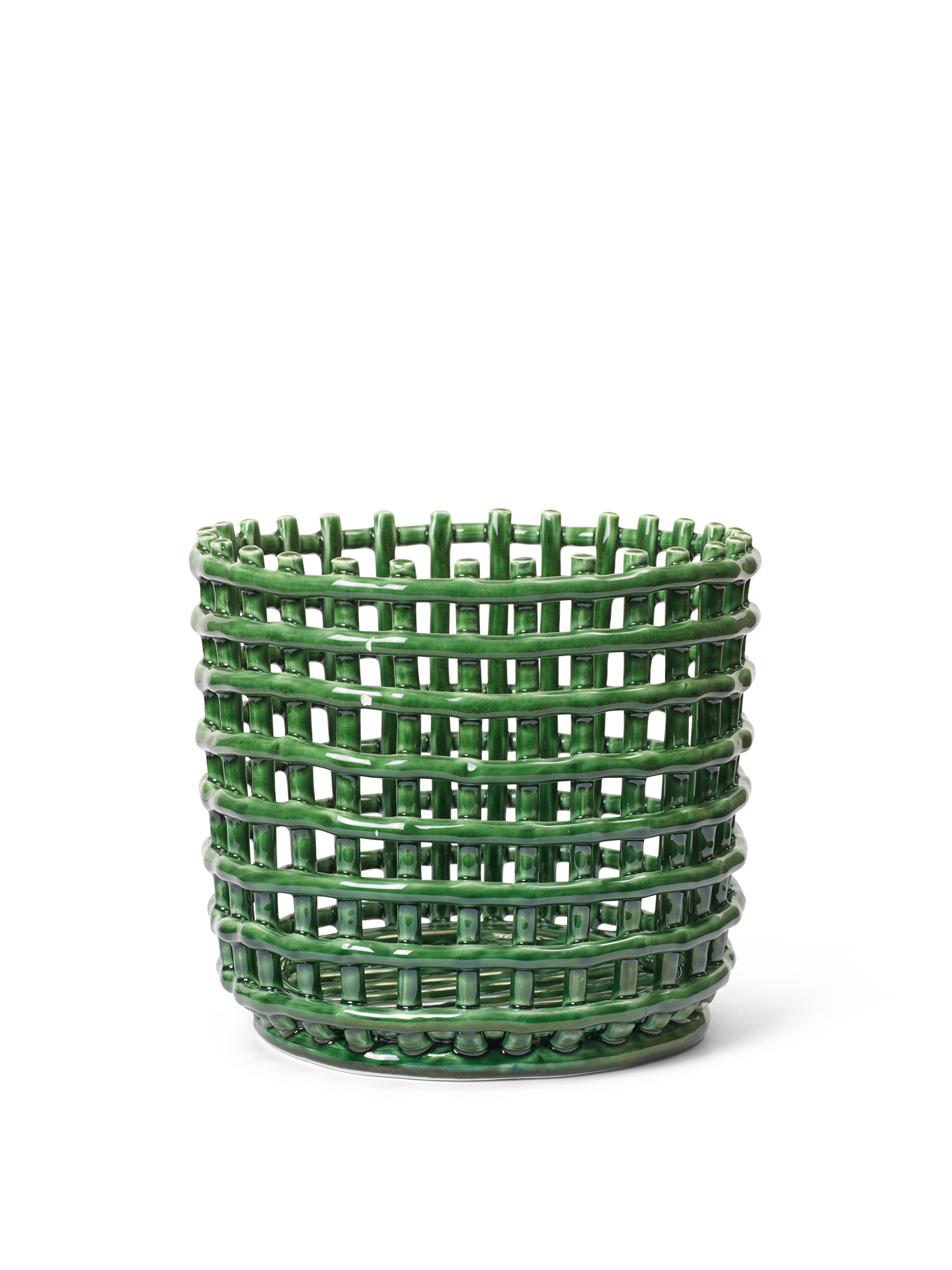 Ferm Living Keramikkorb großes Smaragdgrün