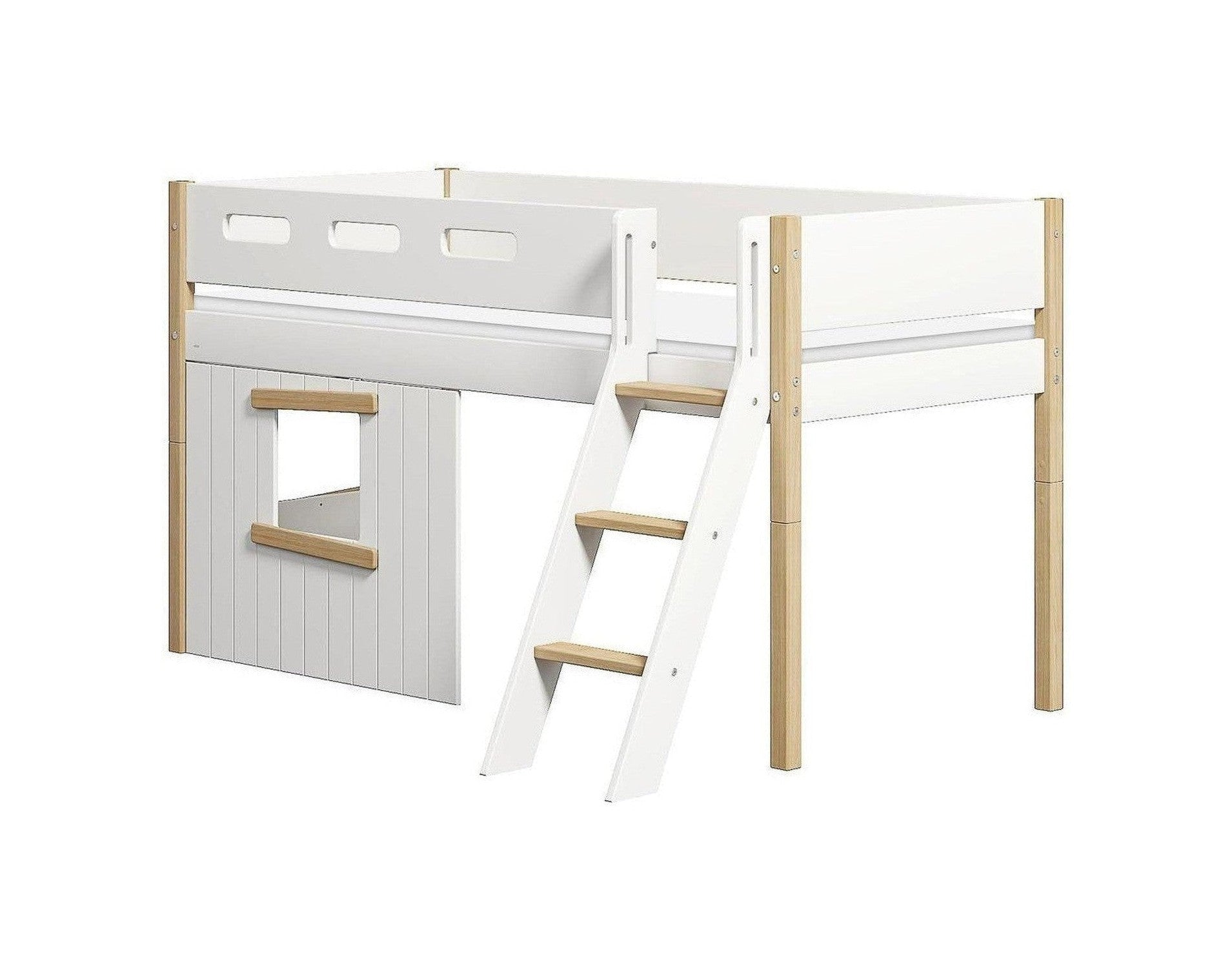 [product_category]-FLEXA Mid-high bed, sl. ladder & Treehouse Bed Fronts, oak frame-FLEXA-5706459145693-90-10993-95-FLE-1