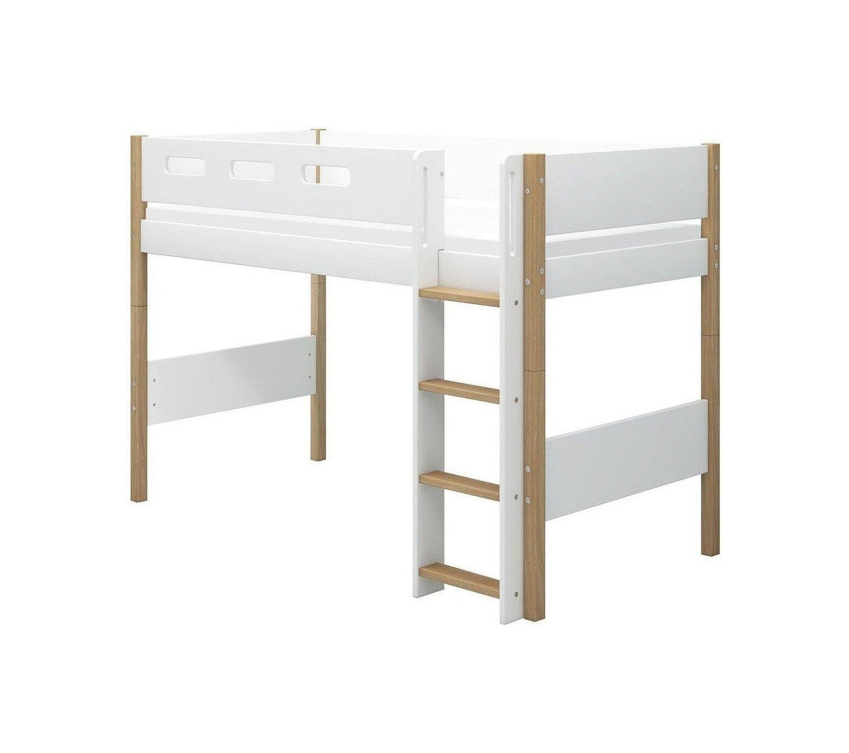 [product_category]-FLEXA Semi-high bed w. straight ladder-FLEXA-5706459132297-80-31316-95-FLE-1