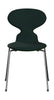 Fritz Hansen 3101 Ant Chair Front Upholstered, Shell: Lacquered Veneer Evergreen, Upholstery: Vidar Textile Dark Green, Base: Steel/Chrome