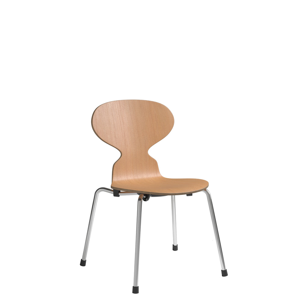 Fritz Hansen 3101 Kinder-Ant-Stuhl, klar Laquered Veneer/Oregon Pine