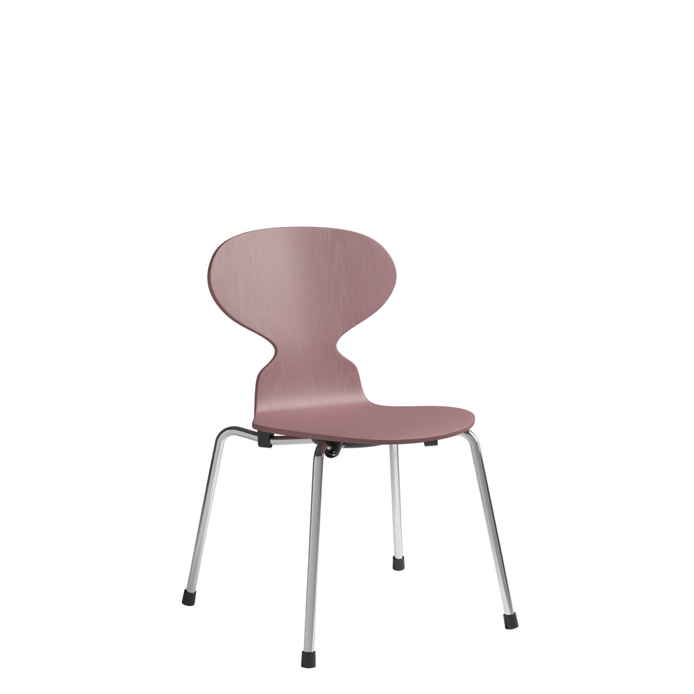 Fritz Hansen 3101 Mierenstoel voor kinderen, gekleurd fineer essen/wilde roos