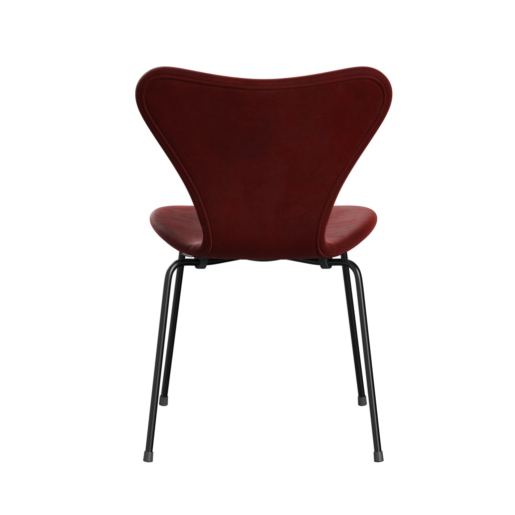 Fritz Hansen 3107 stoel Volledige bekleding, zwart/Belfast Velvet herfstrood