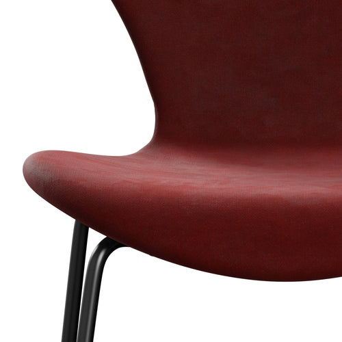 Fritz Hansen 3107 stoel Volledige bekleding, zwart/Belfast Velvet herfstrood