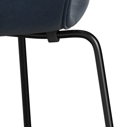 [product_category]-Fritz Hansen 3107 Chair Full Upholstery, Black/Belfast Velvet Grey Blue-Fritz Hansen-3107FU-BEL143-DRBL-FRI-7