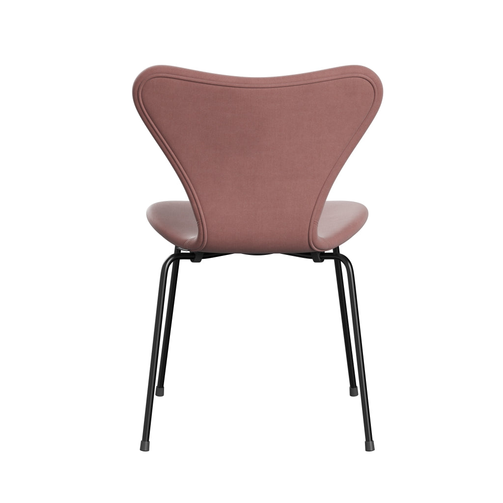 Fritz Hansen 3107 stoel Volledige bekleding, zwart/Belfast Velvet Misty Rose