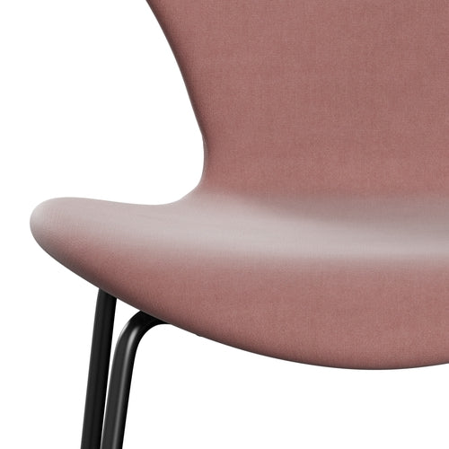 Fritz Hansen 3107 stoel Volledige bekleding, zwart/Belfast Velvet Misty Rose