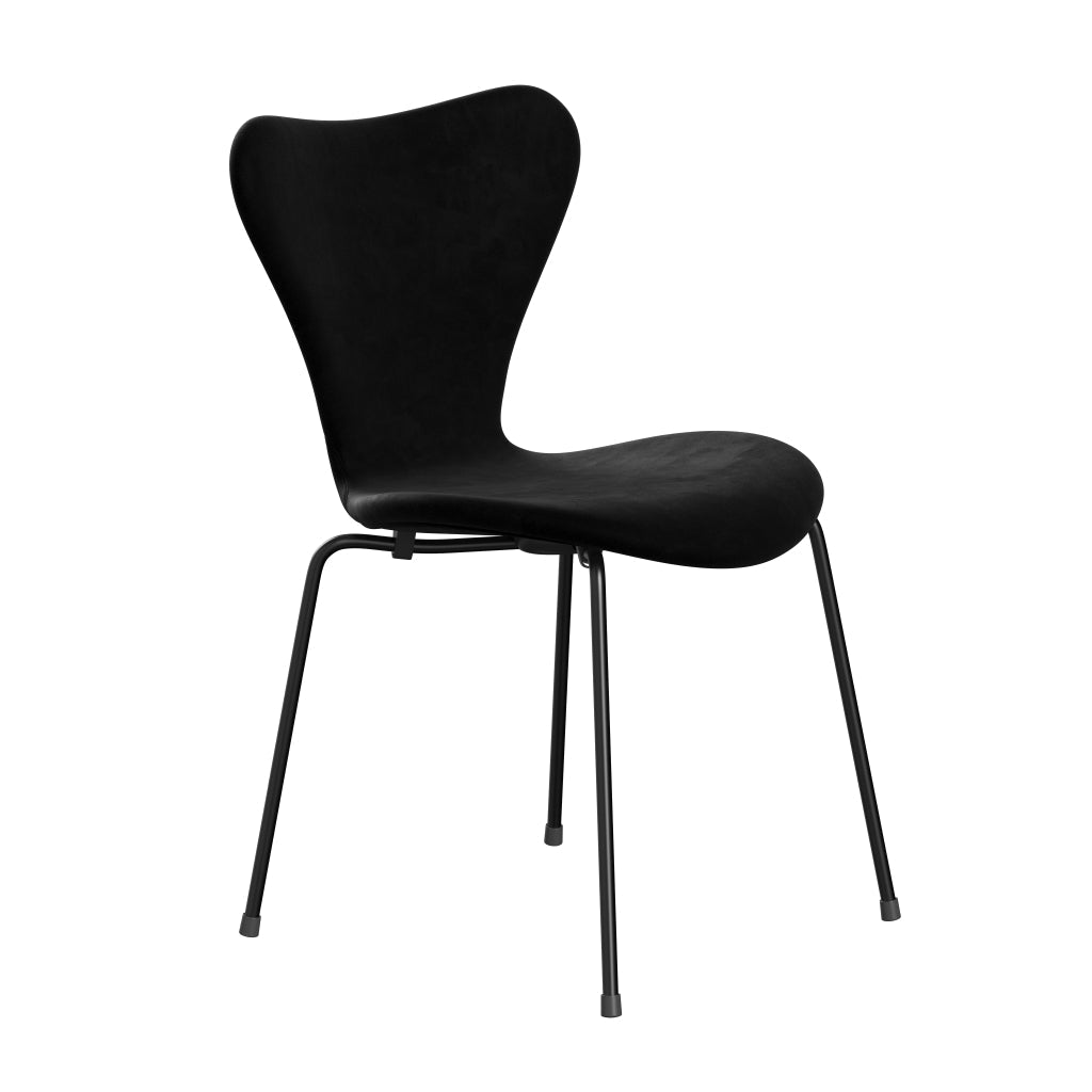 Fritz Hansen 3107 stoel Volledige bekleding, zwart/Belfast Velvet Night Black