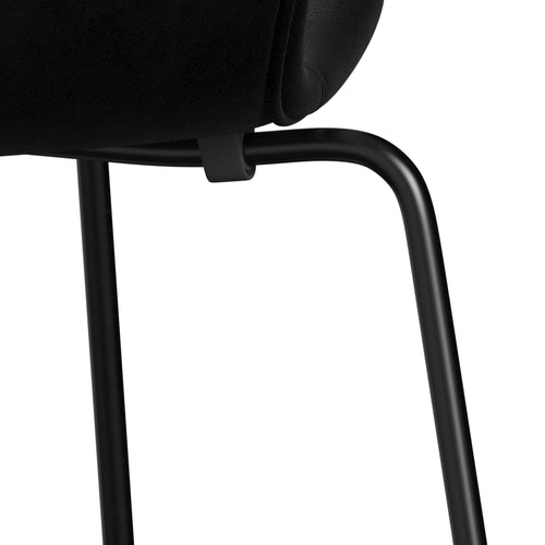 Fritz Hansen 3107 stoel Volledige bekleding, zwart/Belfast Velvet Night Black