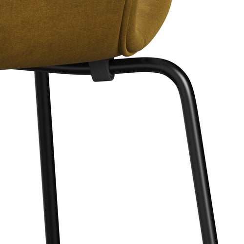 Fritz Hansen 3107 stoel Volledige bekleding, zwart/belfast fluwelen zachte oker