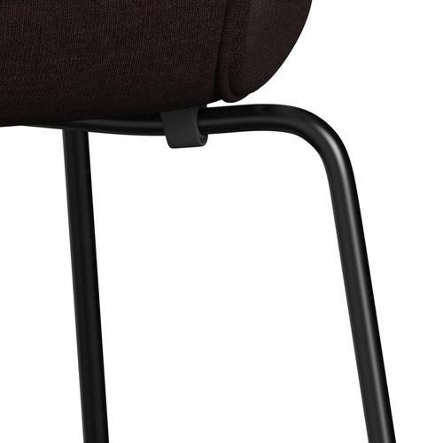 Fritz Hansen 3107 stoel Volledige bekleding, zwart/canvas zwart licht