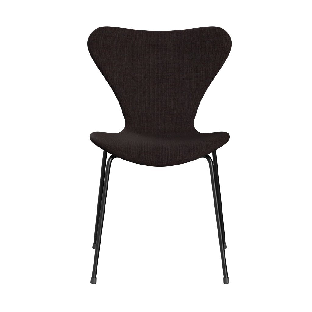 Fritz Hansen 3107 stoel Volledige bekleding, zwart/canvas zwarte steen