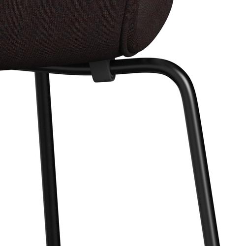 Fritz Hansen 3107 stoel Volledige bekleding, zwart/canvas zwarte steen