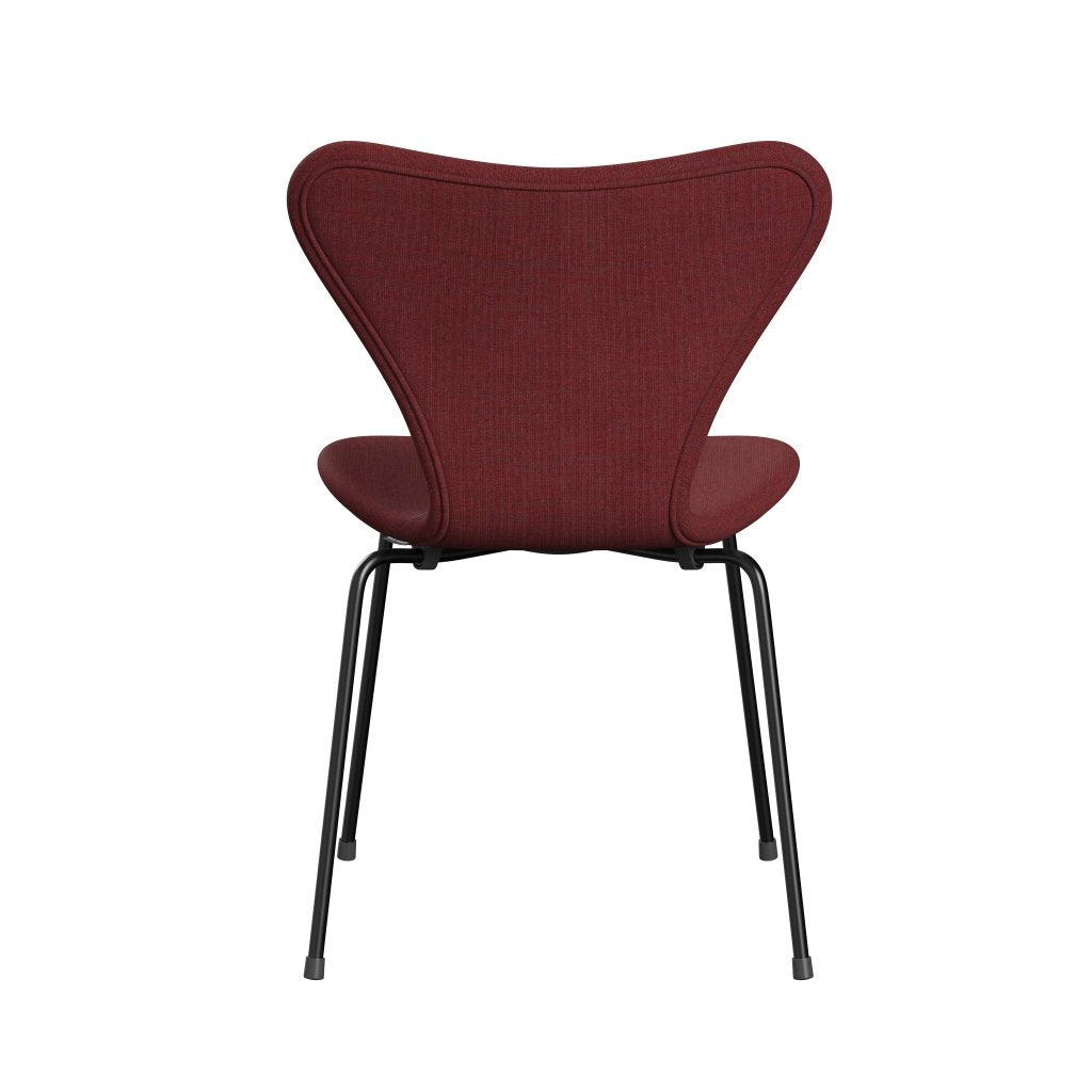 Fritz Hansen 3107 stoel Volledige bekleding, zwart/canvas bordeaux