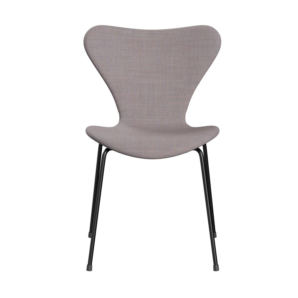 Fritz Hansen 3107 stoel Volledige bekleding, zwart/canvas koel lichtblauw