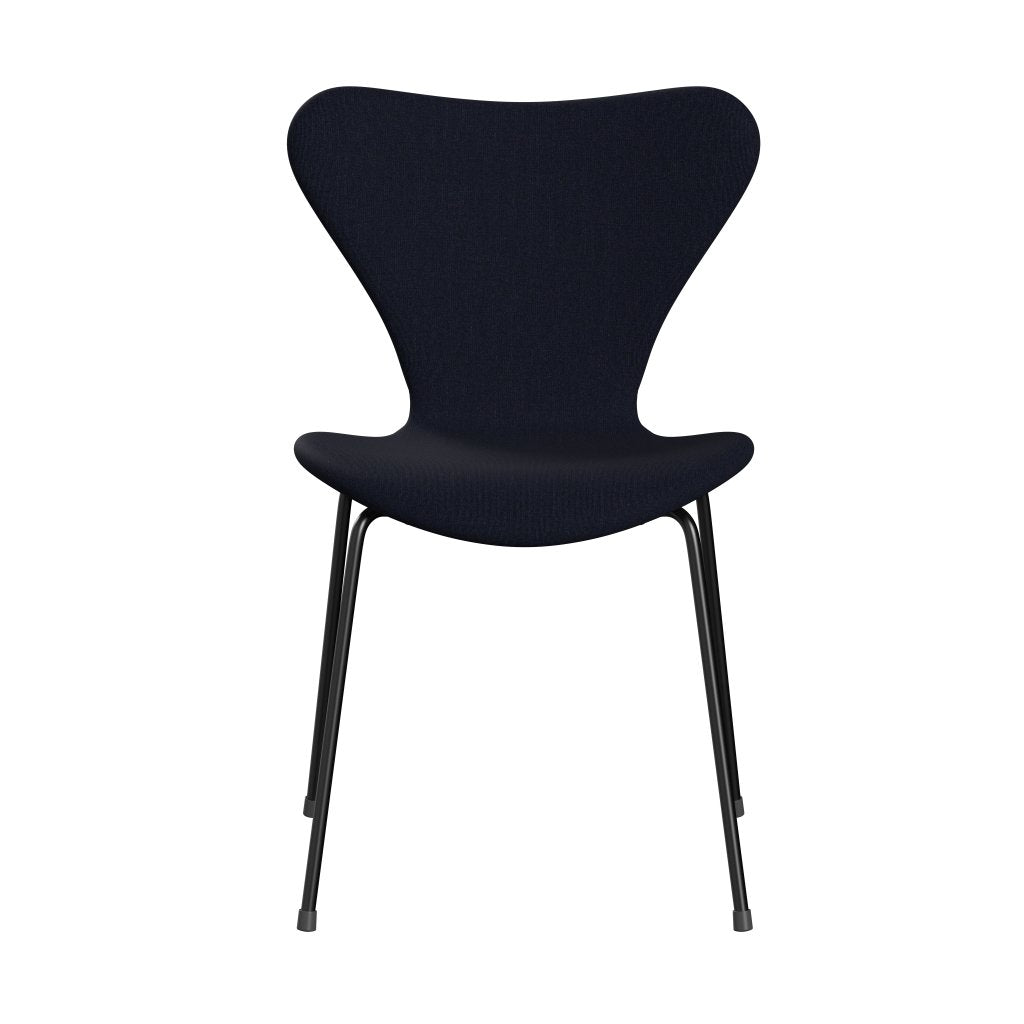 Fritz Hansen 3107 stoel Volledige bekleding, zwart/canvas donkerblauw