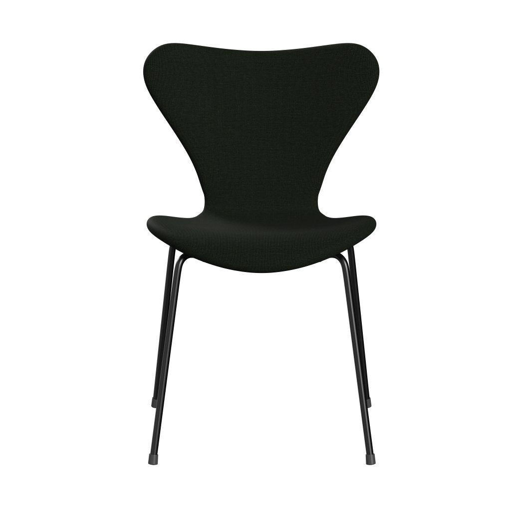 Fritz Hansen 3107 stoel Volledige bekleding, zwart/canvas donkergroen