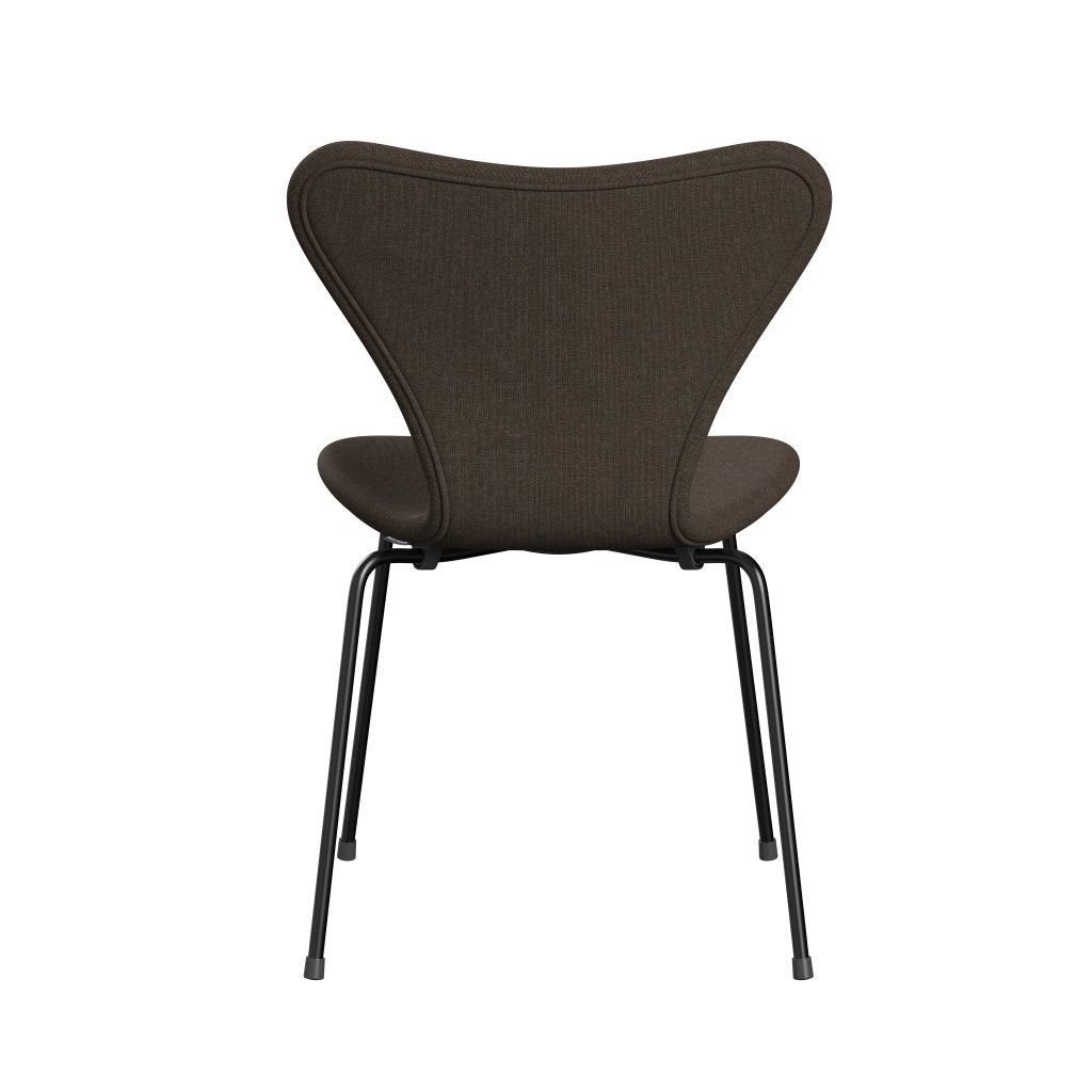 Fritz Hansen 3107 stoel Volledige bekleding, zwart/canvas militair groen