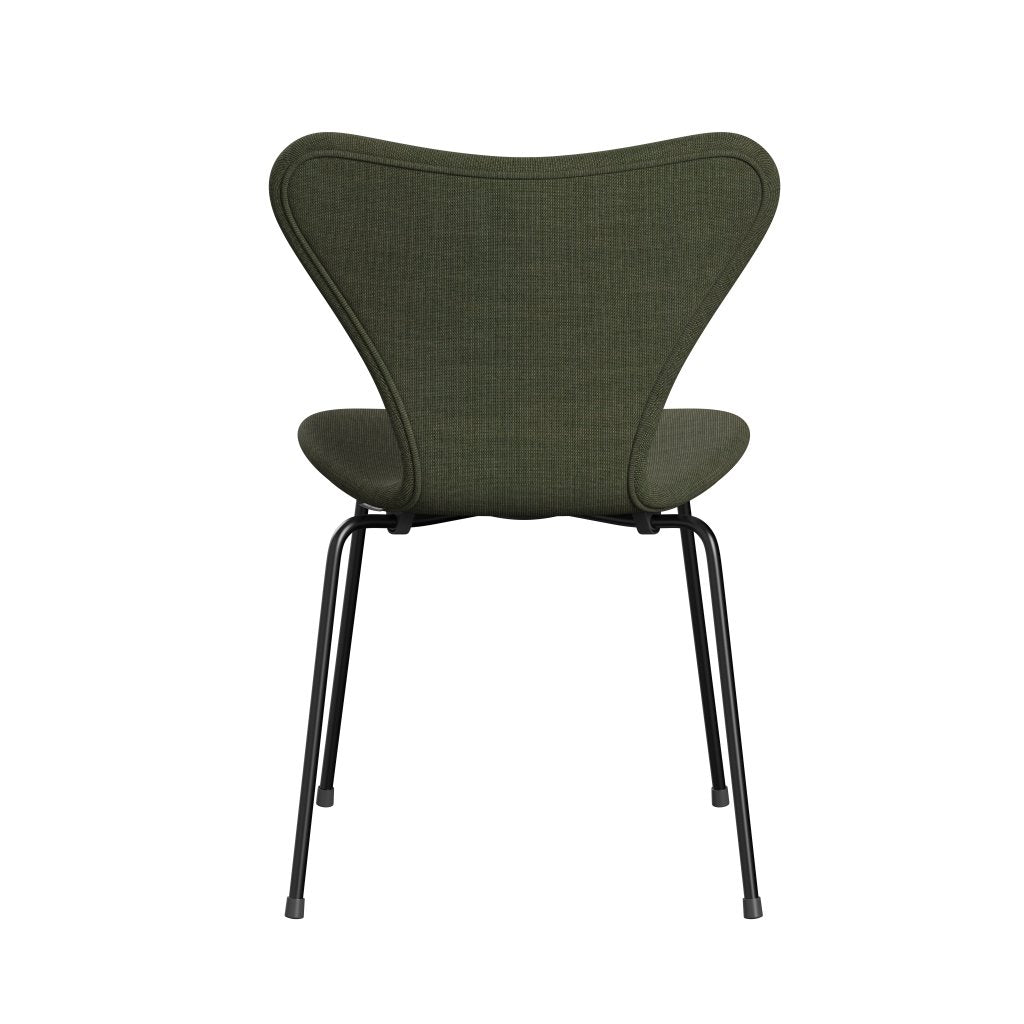 Fritz Hansen 3107 stoel Volledige bekleding, zwart/canvas mos groen