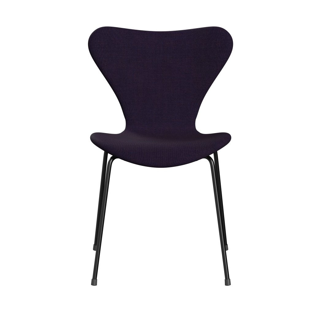 Fritz Hansen 3107 stoel Volledige bekleding, zwart/canvas marineblauw