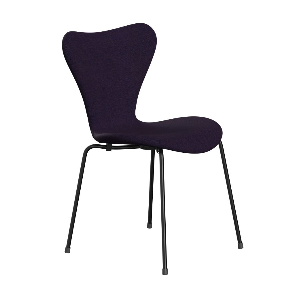 Fritz Hansen 3107 stoel Volledige bekleding, zwart/canvas marineblauw