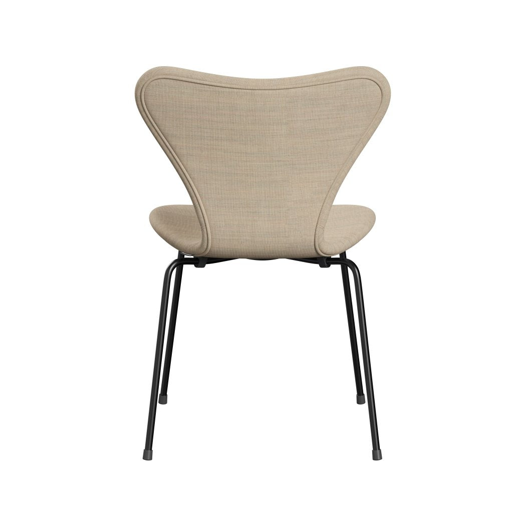 Fritz Hansen 3107 stoel Volledige bekleding, zwart/canvas zandlicht