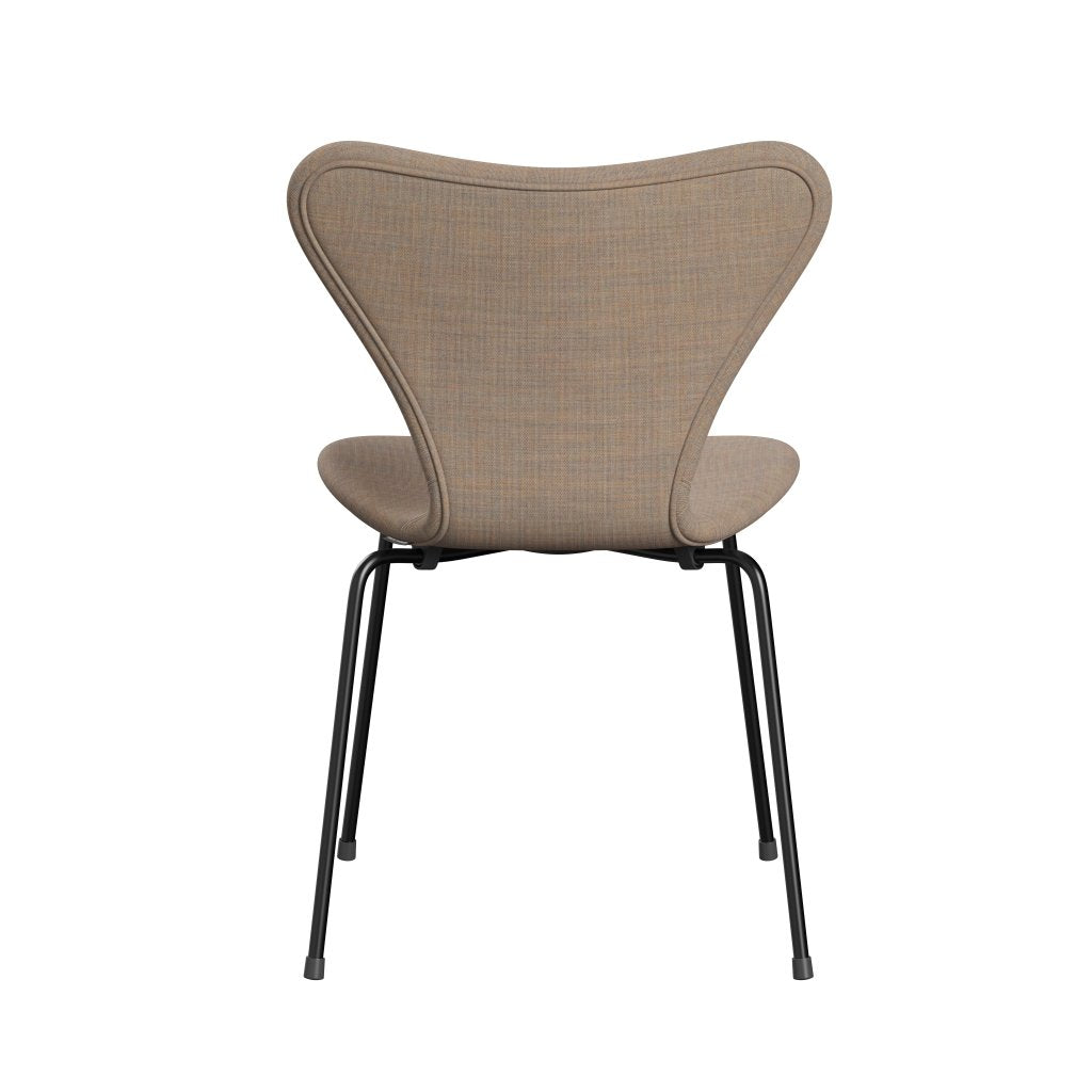 Fritz Hansen 3107 stoel Volledige bekleding, zwart/canvas zand