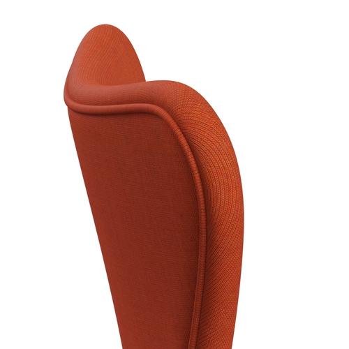 Fritz Hansen 3107 Stuhl Vollpolsterung, Schwarz/Canvas Soft Orange