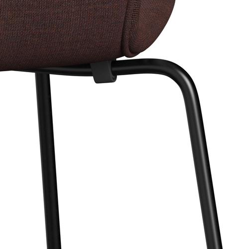 Fritz Hansen 3107 stoel Volledige bekleding, zwart/canvas steen donker