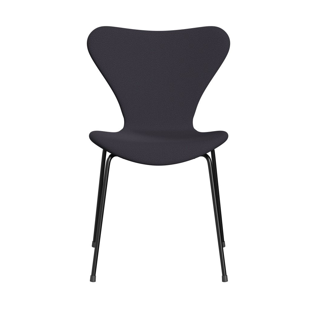 Fritz Hansen 3107 stoel Volledige bekleding, zwart/vangblauwe houtskool