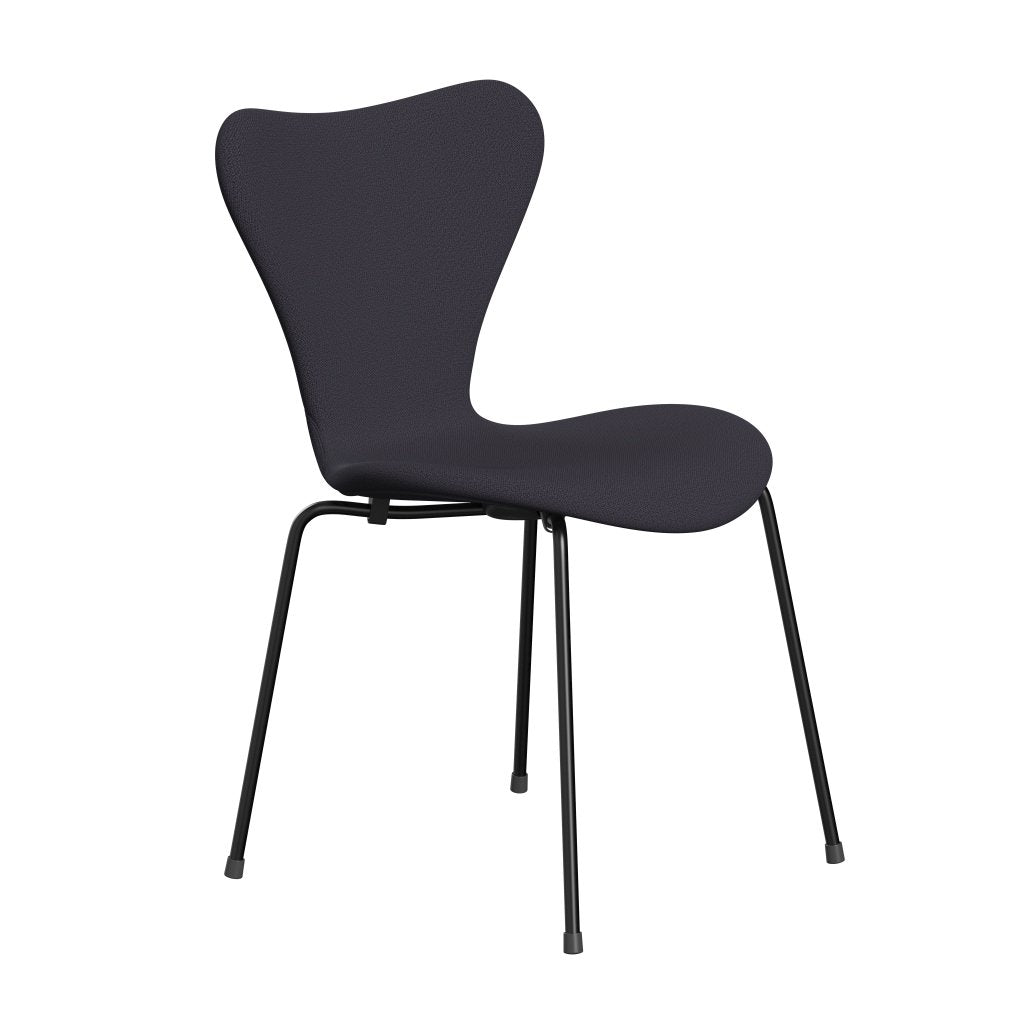 Fritz Hansen 3107 stoel Volledige bekleding, zwart/vangblauwe houtskool