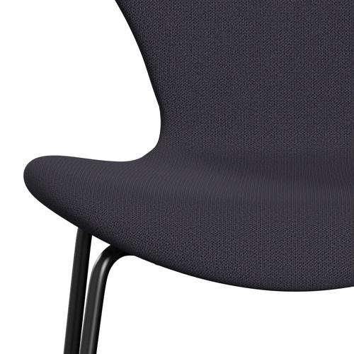 Fritz Hansen 3107 stoel Volledige bekleding, zwart/vangblauwe houtskool