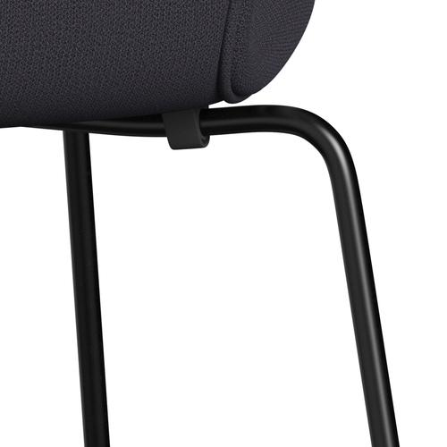 Fritz Hansen 3107 Stuhl Vollpolsterung, Schwarz/Capture Blue Charcoal