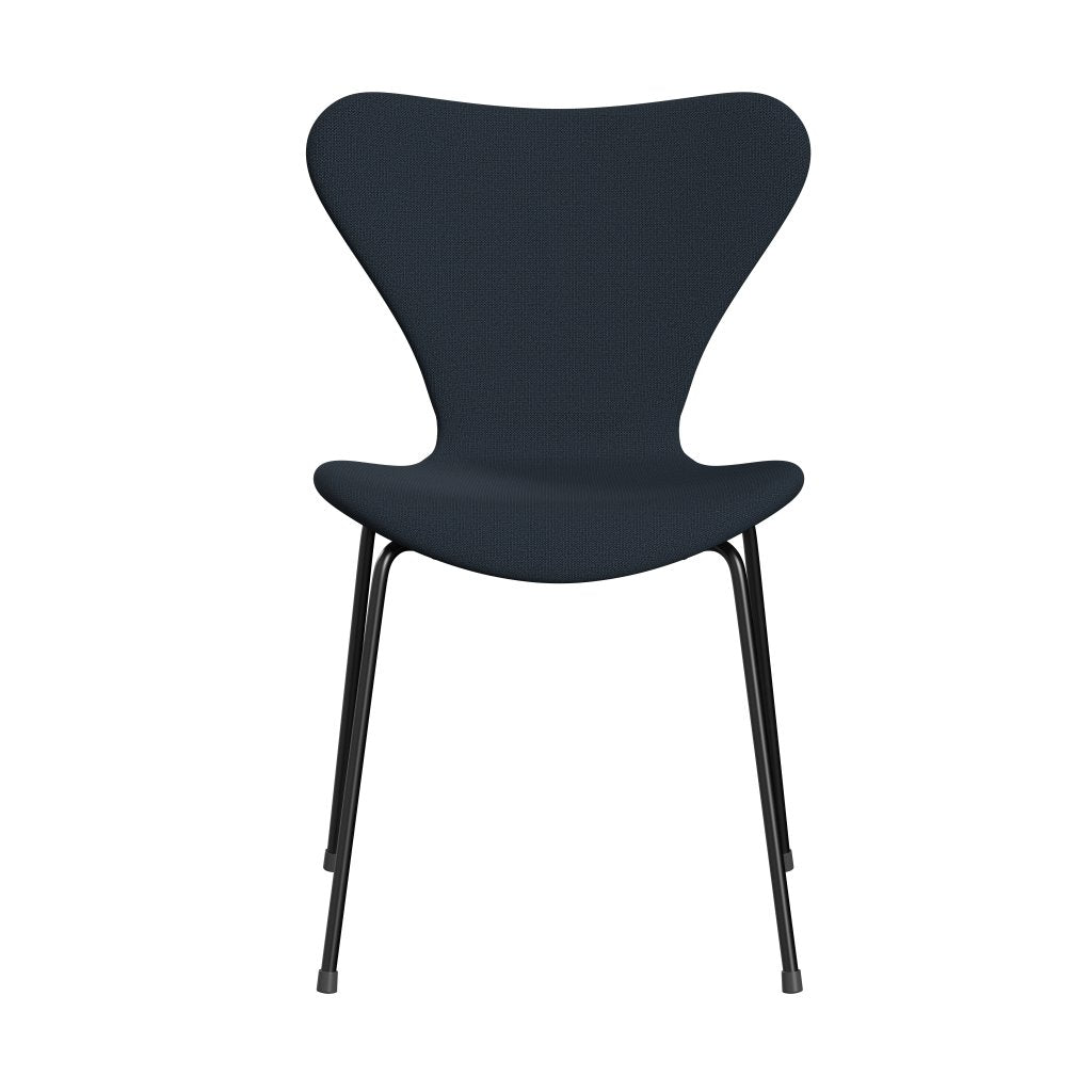 Fritz Hansen 3107 Stuhl Vollpolsterung, Schwarz/Capture Blau